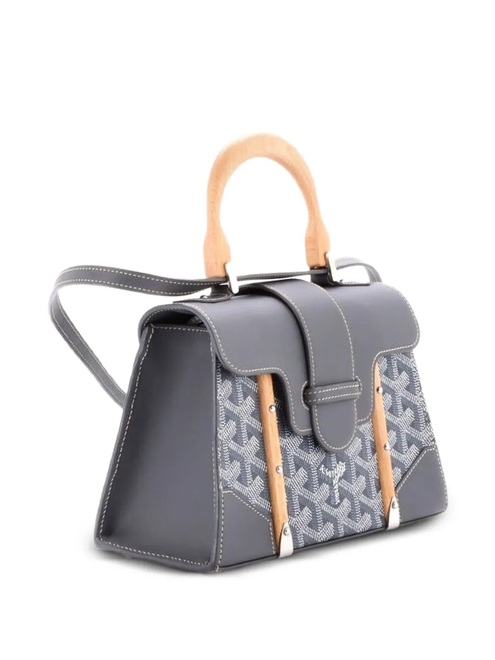 Goy_rd Pre-Owned Structured Saigon Top Handle Bag Coated Canvas with Leather Mini satchel