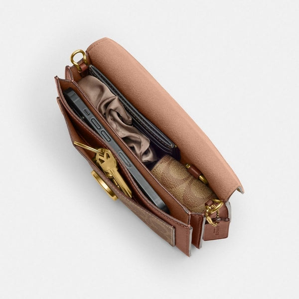 Co_ch Tabby Crossbody Bag with Brass C Hardware & Chain Strap