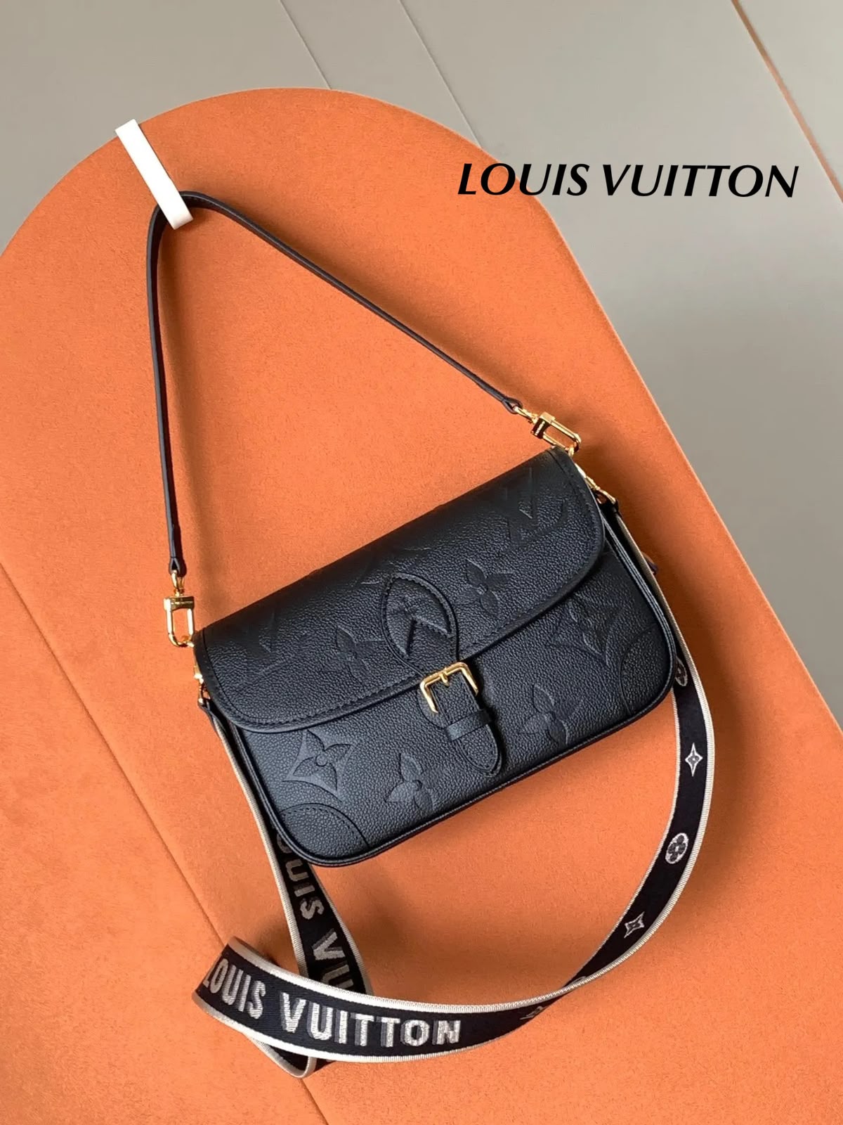 Lou_s Vuitton Monogram Empreinte Diane Shoulder Bag – Black
