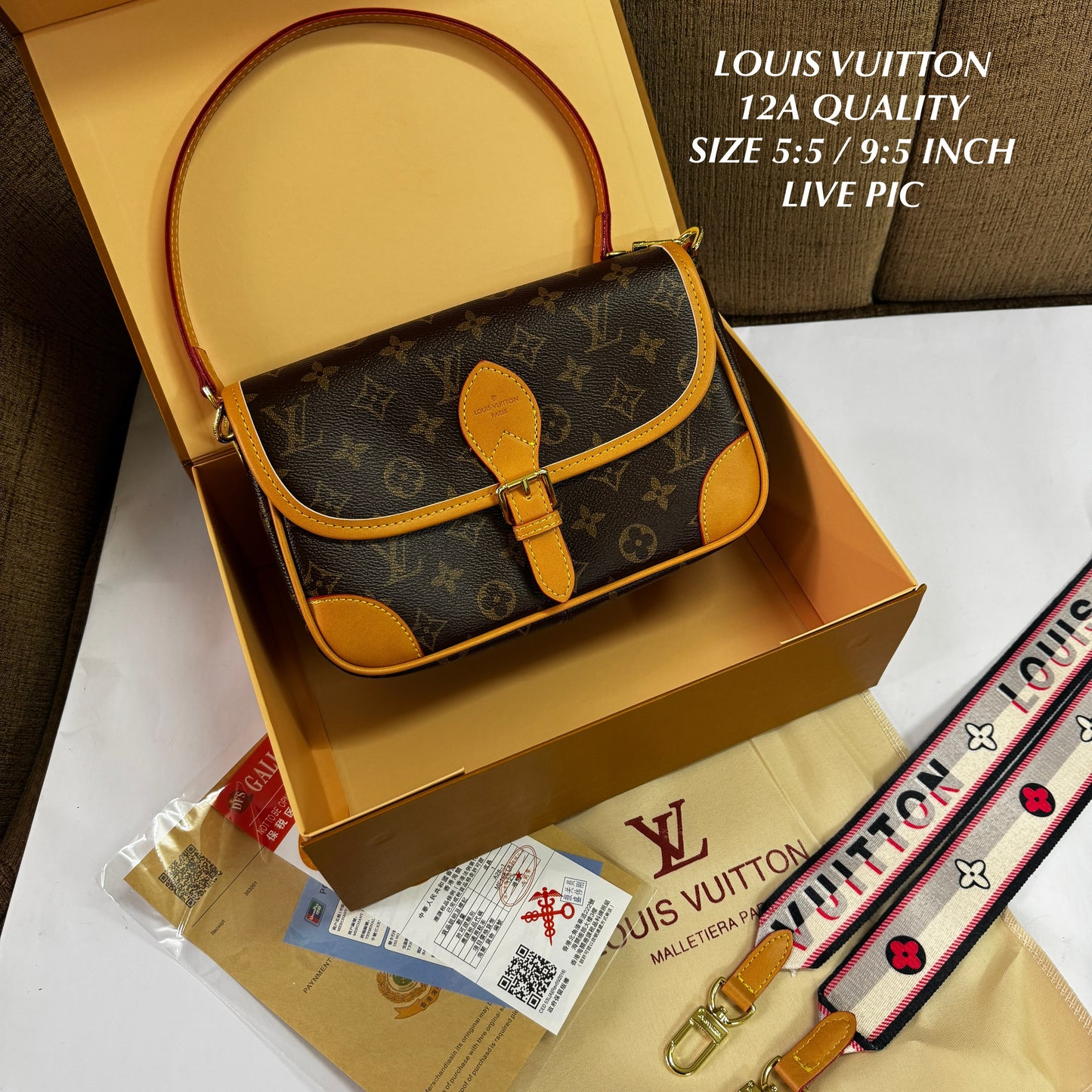 Lou_s Vuitton Classic Monogram Flap Bag with Wide Logo Strap