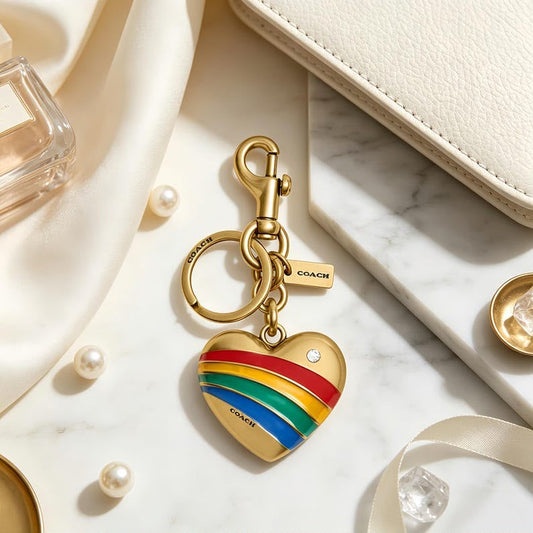 Rainbow Heart Bag Charm