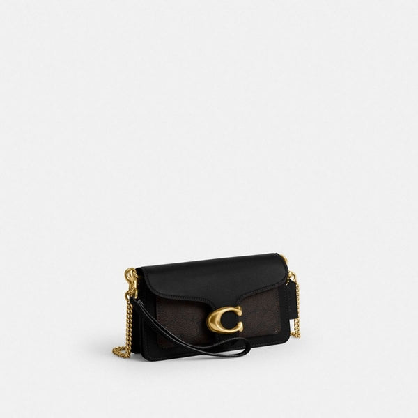 Coa_h Tabby Chain Clutch in Signature Canvas & Refined Leather – Black