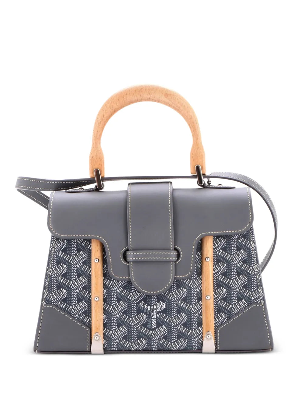 Goy_rd Pre-Owned Structured Saigon Top Handle Bag Coated Canvas with Leather Mini satchel