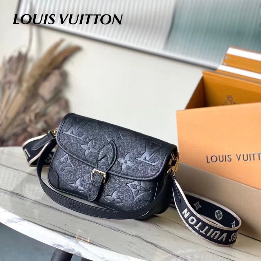Lou_s Vuitton Monogram Empreinte Diane Shoulder Bag – Black