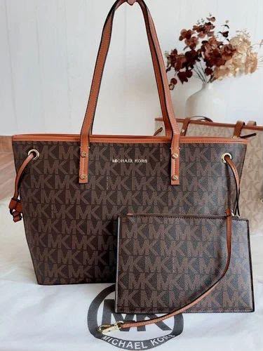 Mic_ael Kors Edith Large Logo Tote Bag with Pouch – Brown