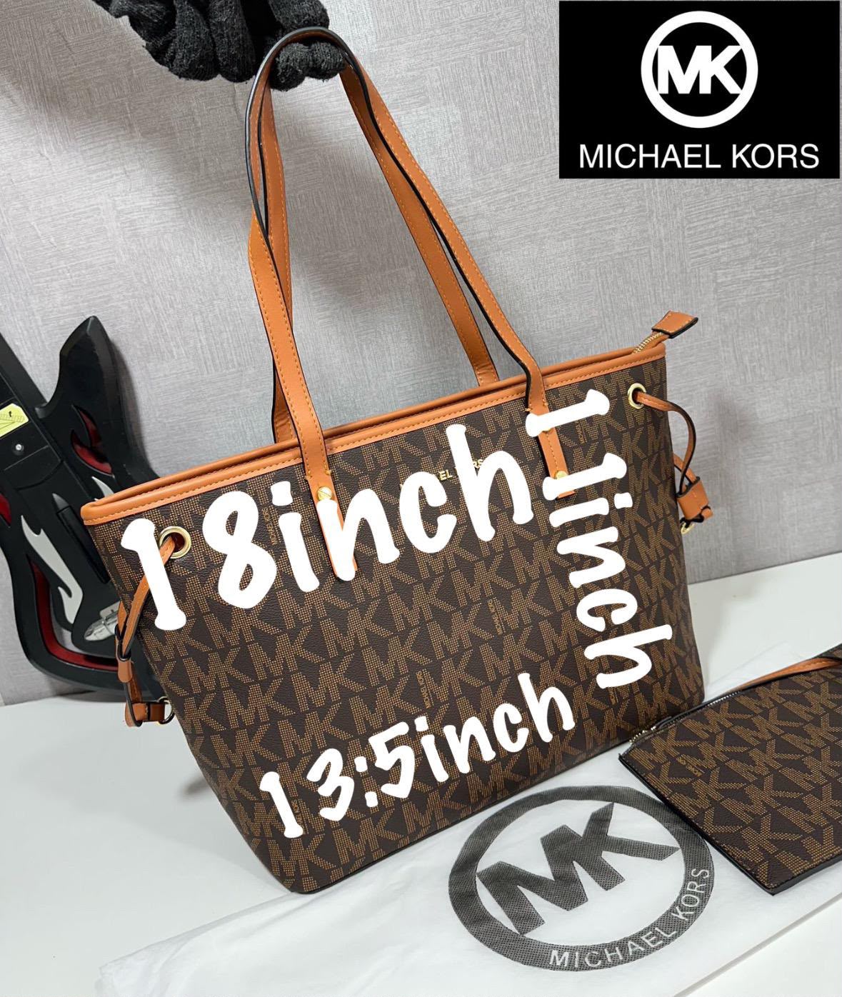 Mic_ael Kors Edith Large Logo Tote Bag with Pouch – Brown