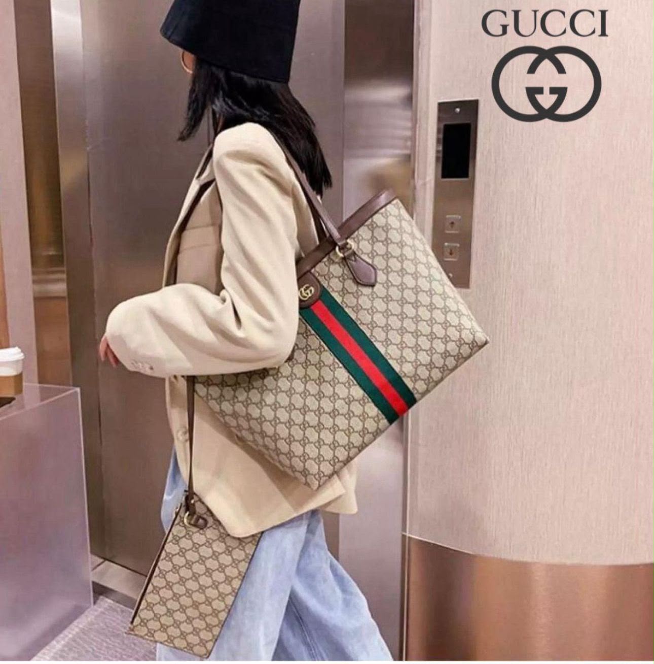 Guc_i Ophidia GG Medium Tote Bag