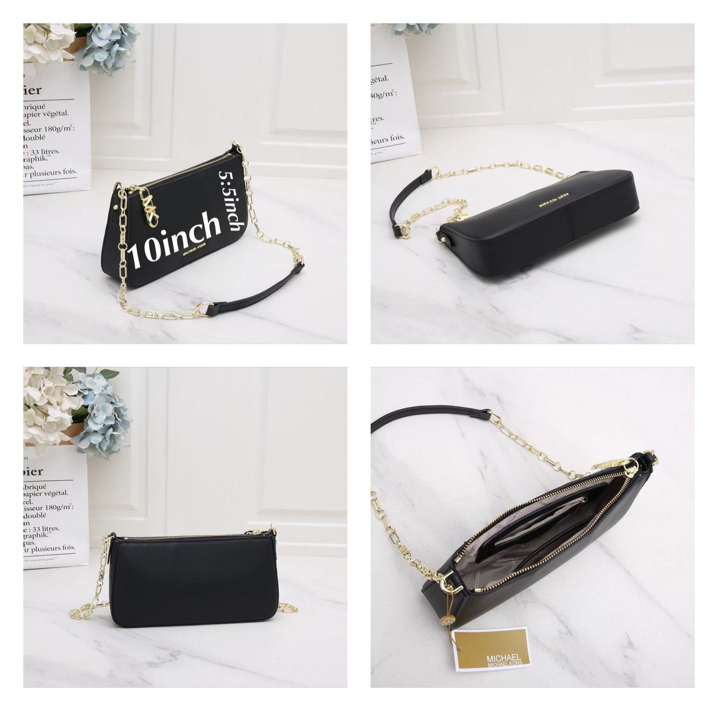 Coa_h Teri Shoulder Bag in Black Refined Pebble Leather