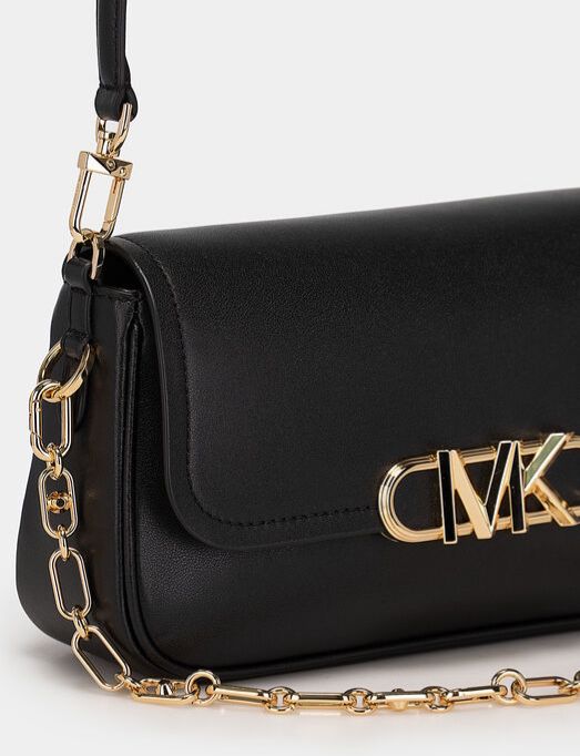 Mich_el Kors Parker Medium Leather Shoulder Bag – Black