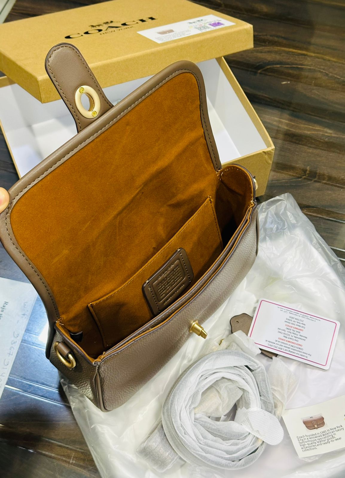 Coa_h Klare Crossbody Bag in Signature Canvas – Tan Rust