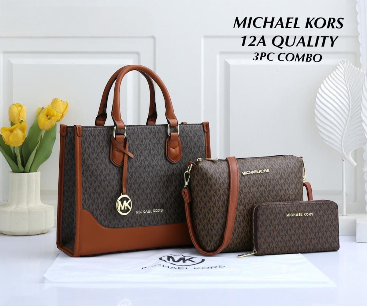 Michael Kors 3-Piece Handbag Combo - Brown & Coffee