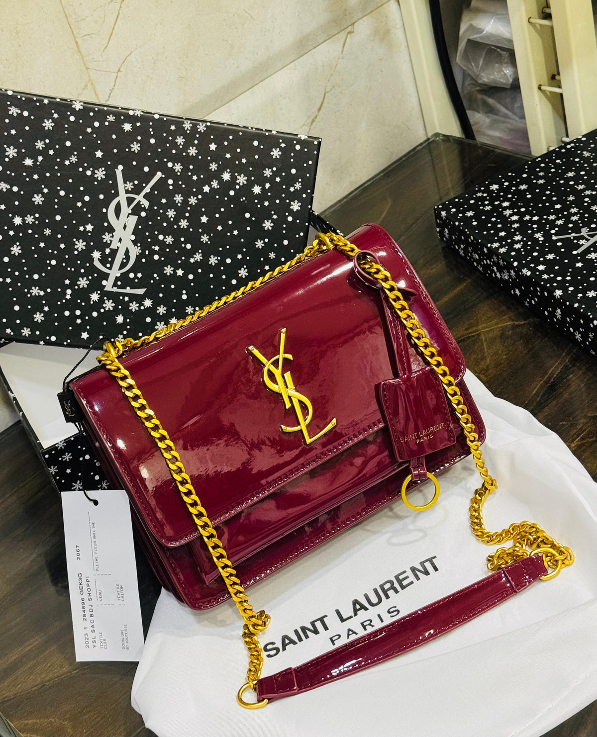 Sai_t Laurent Sunset small flap bag