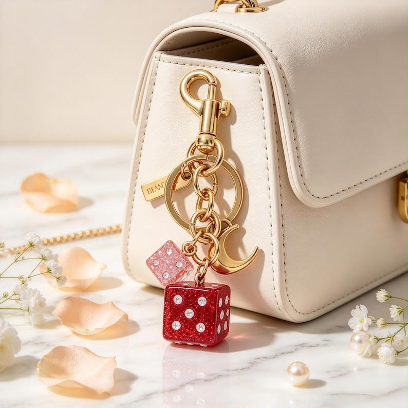 Dice Charm Keychain 🎲✨