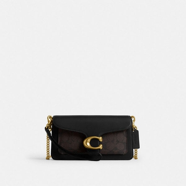 Coa_h Tabby Chain Clutch in Signature Canvas & Refined Leather – Black